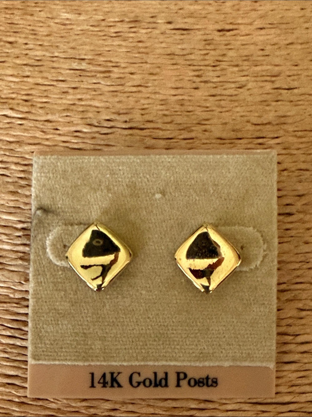 Talbots Polished 14kt Gold plated Square Dome Stud Earrings new with tags